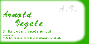arnold vegele business card
